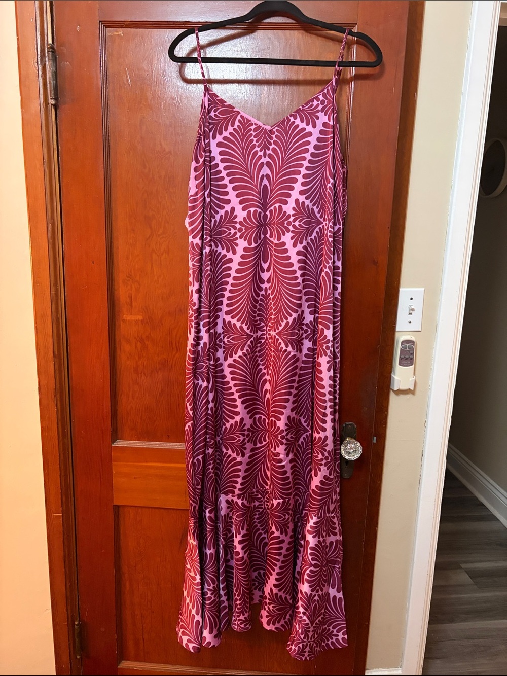 VENUS Pink and Magenta Floral-Print Maxi Dress